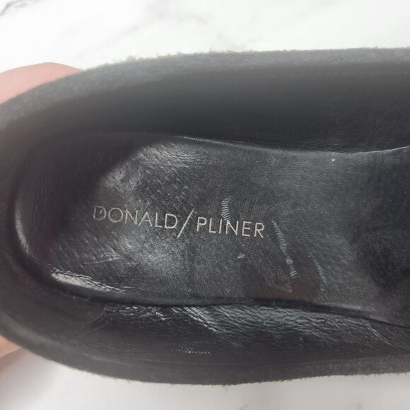 Donald J Pliner Women's 8 Harriet Suede Leather Black Loafers Flats - Picture 7 of 9